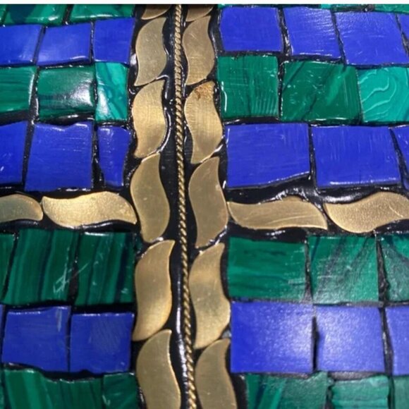 Ramla Blue Green Gold Mosaic Tile Bag NWT - Picture 2 of 5